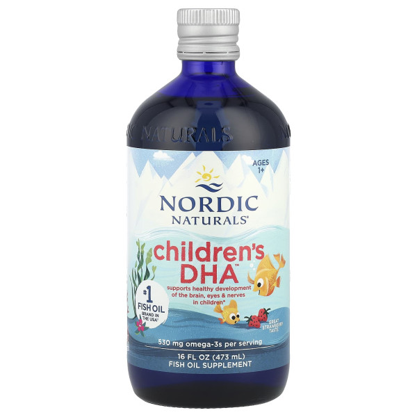 Рыбий жир для детей от 1 года, Children's DHA, Nordic Naturals, со вкусом клубники, 530 мг, 473 мл