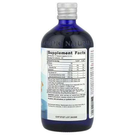 Рыбий жир для детей от 1 года, Children's DHA, Nordic Naturals, со вкусом клубники, 530 мг, 473 мл