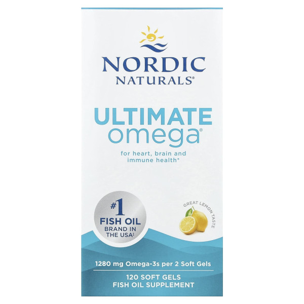 Риб'ячий жир, Ultimate Omega, Nordic Naturals, зі смаком лимона, 1280 мг, 120 гелевих капсул (640 мг на капсулу)