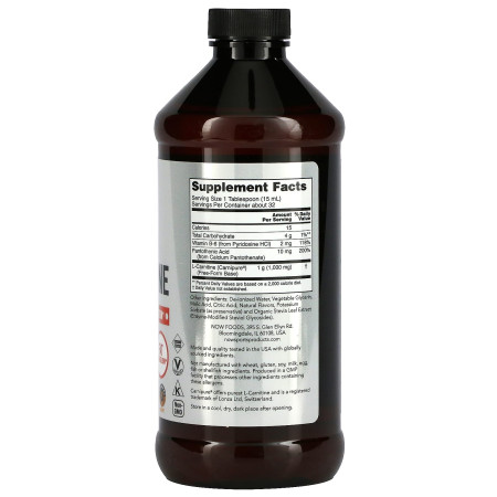 L-карнитин, L-Carnitine, Now Foods, Sports, жидкий, тропический пунш, 1000 мг, 473 мл 