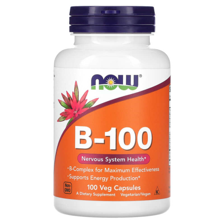 Вітаміни В-100 для нервової системи, B-100, NOW Foods, 100 вегетаріанських капсул