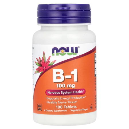 Тіамін, Вітамін В1, Vitamin B-1, Now Foods, 100 мг, 100 таблеток
