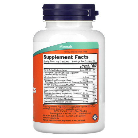 Мультиминералы, Full Spectrum Mineral, Now Foods, 120 вегетарианских капсул