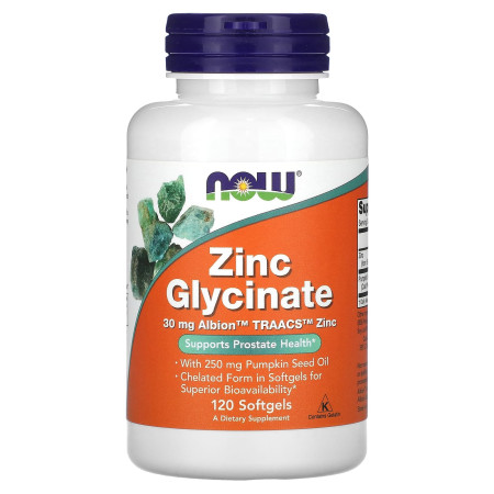 Цинк гліцинат, Zinc Glycinate, Now Foods, 120 капсул