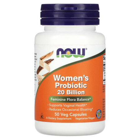 Пробіотики для жінок, Woman's Probiotic, Now Foods, 20 млрд КУО, 50 рослинних капсул