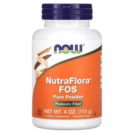 Фруктоолигосахариды, NutraFlora FOS, Now Foods, чистый порошок, 113 грамм