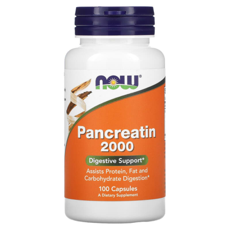 Панкреатин, Pancreat 2000i, Now Foods, 200 мг, 100 капсул