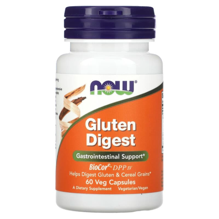 Ферменти для перетравлення глютену, Gluten Digest, Now Foods, 60 вегетаріанських капсул