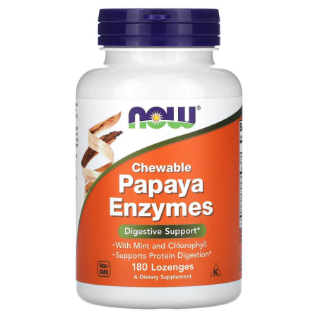 Травні ферменти папайї, Papaya Enzymes, Now Foods, 180 льодяників