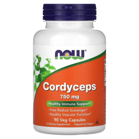 Гриб кордицепс, Cordyceps, Now Foods, 750 мг, 90 вегетаріанських капсул