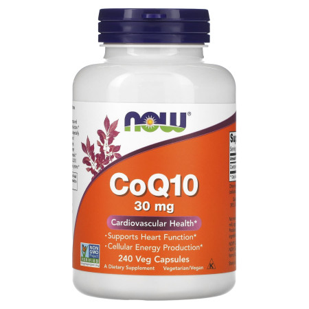 Коензим Q10, CoQ10, Now Foods, 30 мг, 240 вегетаріанських капсул