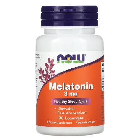 Мелатонін, Melatonin, Now Foods, 3 мг, 90 пастилок