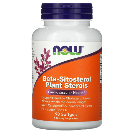 Бета-ситостерол, Beta-Sitosterol, Now Foods, растительные стеролы, 90 гелевых капсул