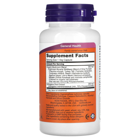 Витамины для иммунитета, Immune Renew, Now Foods, грибной иммуномодулятор, 90 вегетарианских капсул