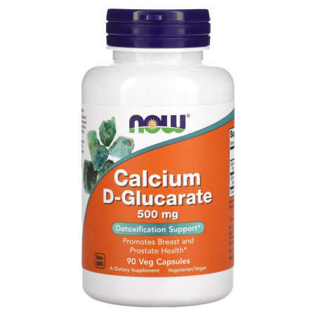 Кальций D-глюконат, Calcium D-Glucarate, Now Foods, 500 мг, 90 вегетарианских капсул.