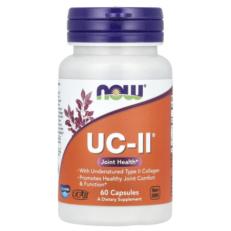 Колаген типу II, Collagen, Now Foods, для здоров'я суглобів, неденатурований, 60 капсул