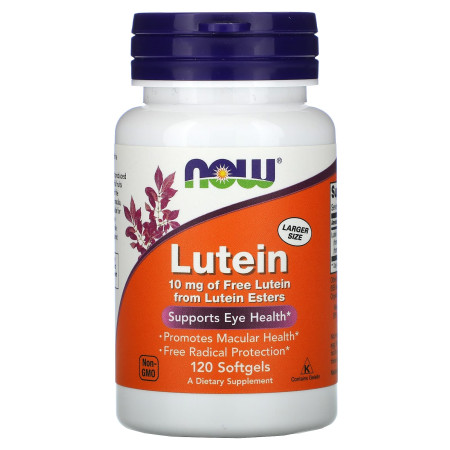 Лютеин, Lutein, NOW Foods, 10 мг, 120 гелевых капсул