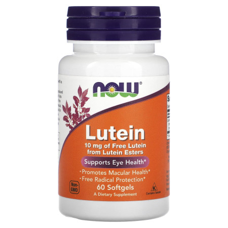 Лютеїн, Lutein, Now Foods, 10 мг, 60 гелевих капсул