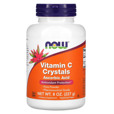 Вітамін С, Vitamin C, Now Foods, у кристалах, 227 г