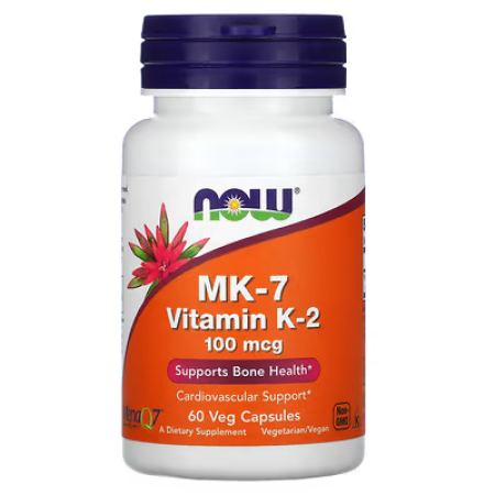Вітамін К2, МК-7 Vitamin K-2, Now Foods, 100 мкг, 60 вегетаріанських капсул