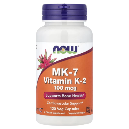 Вітамін К-2, MK-7 Vitamin K-2, Now Foods, 100 мкг, 120 вегетаріанських капсул