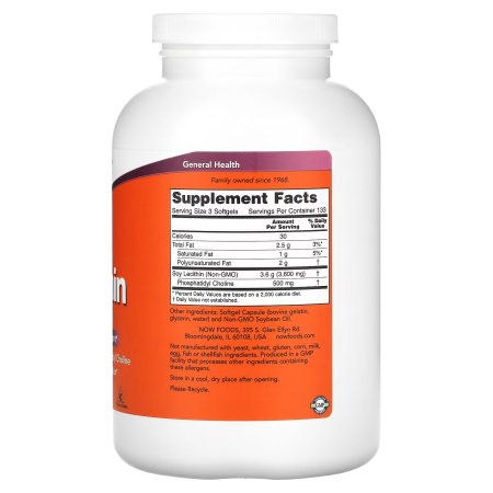  Лецитин, Lecithin, Now Foods, 1200 мг, 400 гелевых капсул