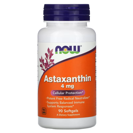 Астаксантин, Astaxanthin, Now Foods, 4 мг, 90 гелевих капсул
