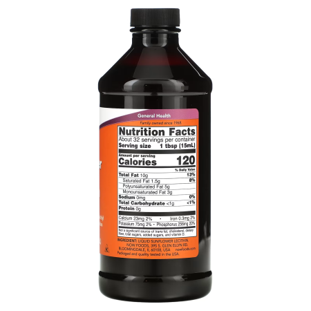 Лецитин подсолнечный, Lecithin, Now Foods, жидкий,  473 мл