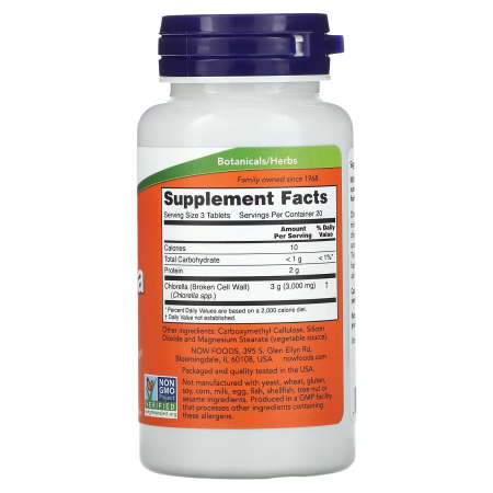 Хлорелла, Chlorella, NOW Foods, 1000 мг, 60 таблеток