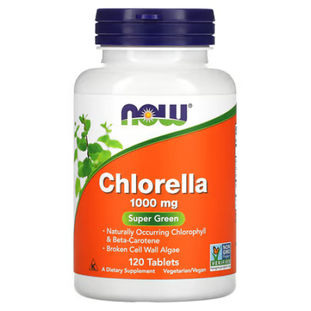 Хлорелла, Chlorella, Now Foods, 1000 мг, 120 таблеток