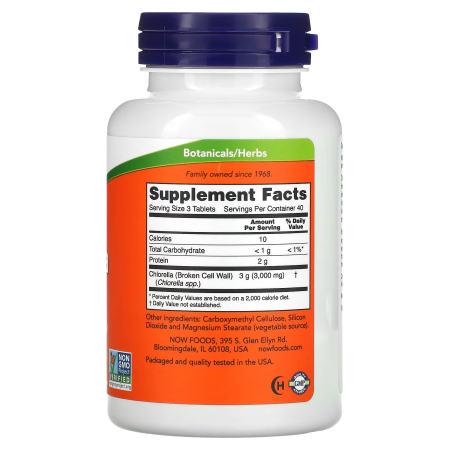 Хлорелла, Chlorella, Now Foods, 1000 мг, 120 таблеток