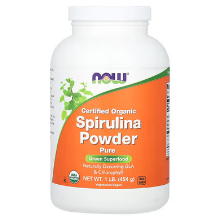 Спіруліна, сертифікований органічний порошок, Spirulina, Now Foods, 454 гр