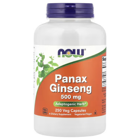 Женьшень, Panax Ginseng, Now Foods, екстракт, 250 вегетаріанських капсул
