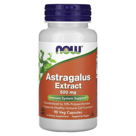 Астрагал, Astragalus, NOW Foods, экстракт, 500 мг, 90 вегетарианских капсул
