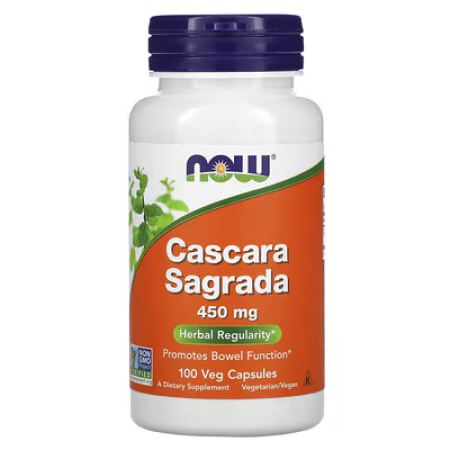 Каскара саграда, Cascara Sagrada, Now Foods, 450 мг, 100 вегетарианских капсул