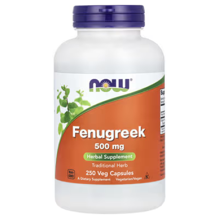 Пажитник, Fenugreek, NOW Foods, 1000 мг, 250 вегетаріанських капсул (500 мг у капсулі)