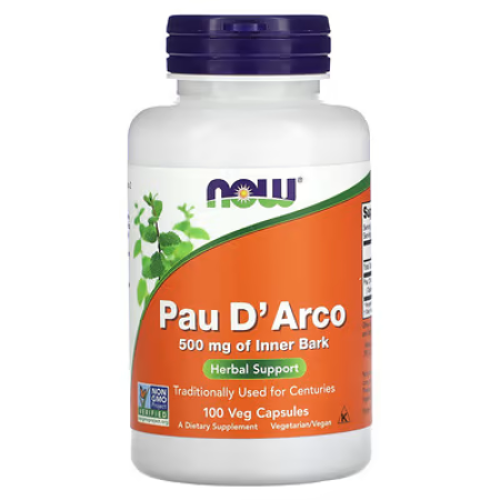 По д'арко, Pau D 'Arco, Now Foods, 500 мг, 100 вегетаріанських капсул
