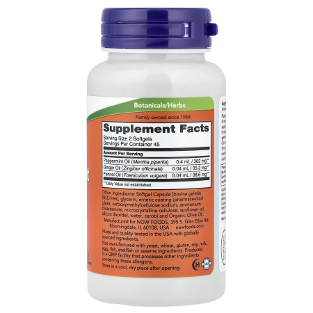 М'ята перцева, Peppermint Gels, Now Foods, 90 гелевих капсул