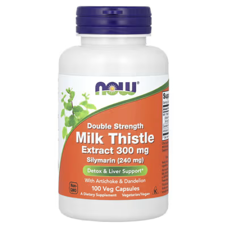 Розторопша, силімарин, Silymarin, Milk Thistle Extract, Now Foods, екстракт, подвійна сила, 300 мг, 100 вегетаріанських капсул