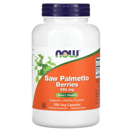 Со Пальметто, Saw Palmetto, Now Foods, екстракт, 550 мг, 250 вегетаріанських капсул