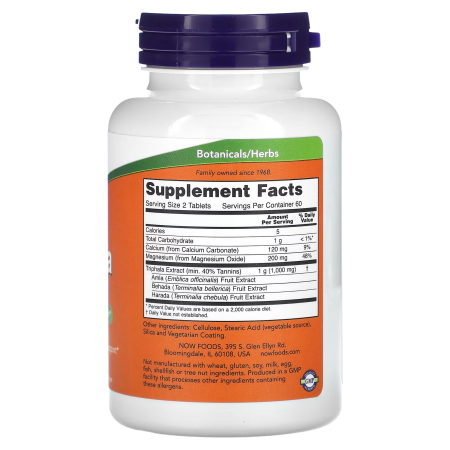 Трифала, Triphala, Now Foods, 500 мг, 120 таблеток