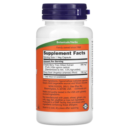 Витекс и Донг Квай, Chaste Berry Vitex Extract, Now Foods, экстракт, 300 мг, 90 вегетарианских капсул