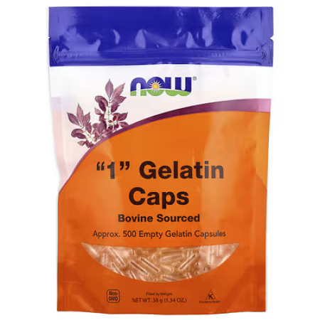 Порожні капсули "1", "1" Gelatin Caps, Now Foods, 500 порожніх желатинових капсул (38 г)