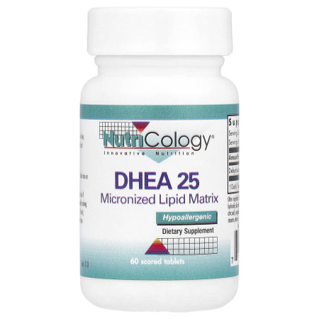 Дегідроепіандростерон, DHEA, Nutricology, мікронізована ліпідна матриця, 25 мг, 60 таблеток