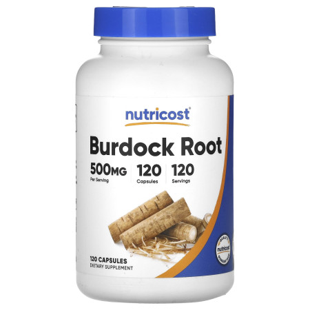 Корінь лопуха, Burdock Root, Nutricost, 500 мг, 120 вегетаріанських капсул