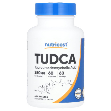 Таурурсодезоксіхолева кислота, Tudca, Nutricost, 250 мг, 60 капсул