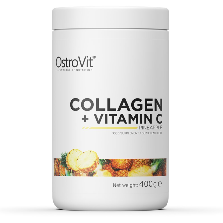 Колаген + вітамін С, Collagen + Vitamin C, OstroVit, смак ананасу, 400 г
