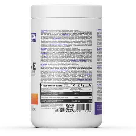 L-глютамин, L-Glutamine, OstroVit, вкус апельсина, 500 г