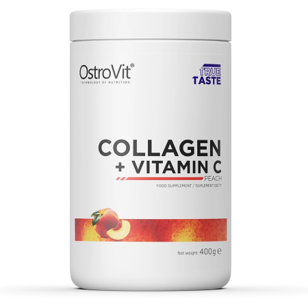 Колаген + вітамін С, Collagen + Vitamin C, OstroVit, смак персика, 400 г