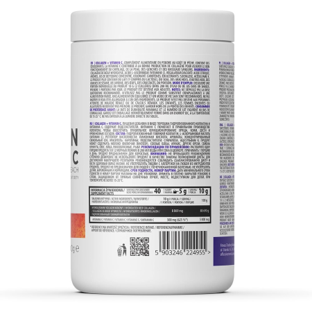 Колаген + вітамін С, Collagen + Vitamin C, OstroVit, смак персика, 400 г